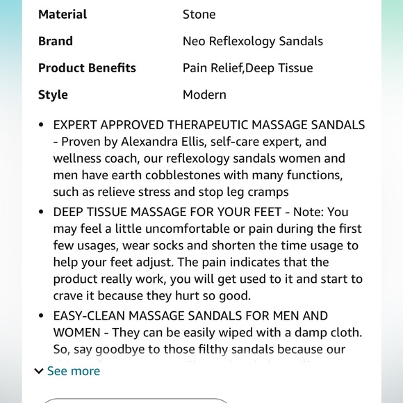 🌸NEO Reflexology Therapeutic Stone Massaging Sandals measures size 10 - Picture 11 of 13